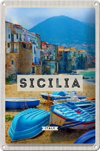 Blechschild 30 x 20 cm Sicilia Italy Motiv: Urlaub Paradis - DekoNo7 von DekoNo7