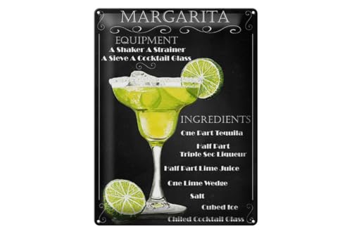 Blechschild 40 x 30 cm Cocktail Schild: Margarita Lemon Equipment ! - DekoNo7 von DekoNo7