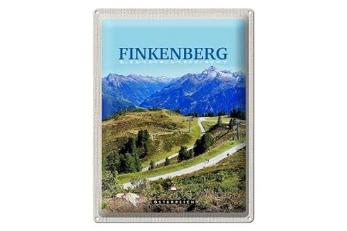 Blechschild 40 x 30 cm Finkenberg Österreich - Motiv: Berge in Tirol - DekoNo7 von DekoNo7