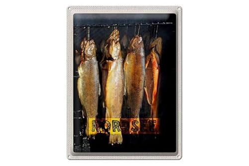 Blechschild 40 x 30 cm Nordsee Motiv: Räucher Fische - DekoNo7 von DekoNo7