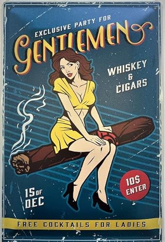 DekoNo7 Blechschild 30 x 20 cm Exclusive Party for Gentlemen - Whiskey & Cigars - Vintage Schild DekoNo7 Blechschild 30 x 20 cm Exclusive Party for Gentlemen - Whiskey & Cigars - Vintage Schild von DekoNo7