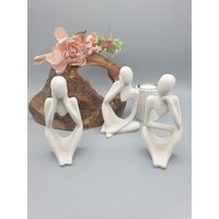 Handgegossene Beton Statuen Figuren Denker Mensch Abstrakte Kunst von DekoOaseShop