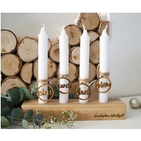Adventskranz Kerzenhalter Kerzenständer Adventszahlen Aus Holz - Dekopanda von DekoPandaShop