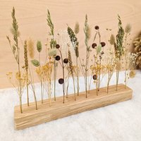 Blumenleiste Mit Trockenblumen Holzdeko Tischdeko - Dekopanda von DekoPandaShop