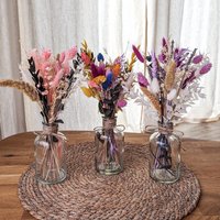 Trockenblumen Blumenstrauß Bunter Strauß Mit Vase Muttertag Geschenkidee Blumenvase - Dekopanda von DekoPandaShop