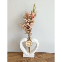 Trockenblumen Blumenstrauß Raysin Herzvase Geschenkidee - Dekopanda von DekoPandaShop