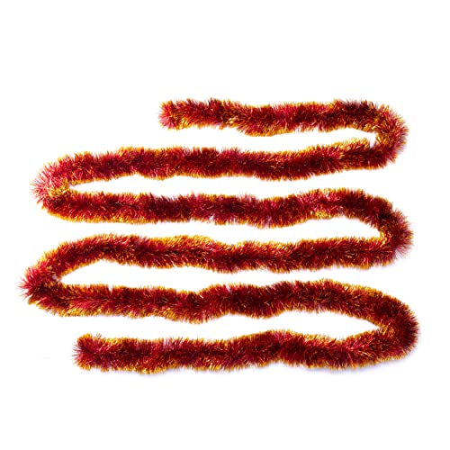 DekoPrinz® Weihnachtsdeko Girlande Lametta Doxa Rot-Gold Ø 70 mm x 6 m von DekoPrinz