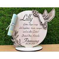 Firmung/Konfirmation Geldgeschenk Personalisiert Mit Namen Datum Wunschtext/Wunschgravur Taube 14 X 15 cm Firmung/Konfirmation Geldgeschenk Personalisiert Mit Namen Datum Wunschtext/Wunschgravur Taube 14 X 15 cm von DekoRick