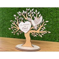Kommunion/Konfirmation Geschenk Lebensbaum Aus Holz Personalisiert Mit Herz, Taube Und Wunschtext Kommuniongeschenk Geldgeschenk von DekoRick