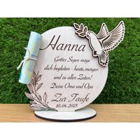 Taufe Geldgeschenk Personalisiert Mit Namen Datum Wunschtext/Wunschgravur in Zwei Größen Taufgeschenk von DekoRick