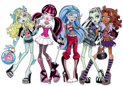 Monster High Tortenaufleger, Rechteckig A4 - Geburtstag Tortenbild Zuckerbild Tortenplatte Oblate Kuchenzuckerplatte von Torten Deko Shop