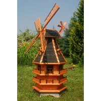 Windmühle, Wm 1, 5 Bitum Dreistock Dunkel, Xxl Norddeutsche Windmühle Aus Holz von DekoShopHannusch