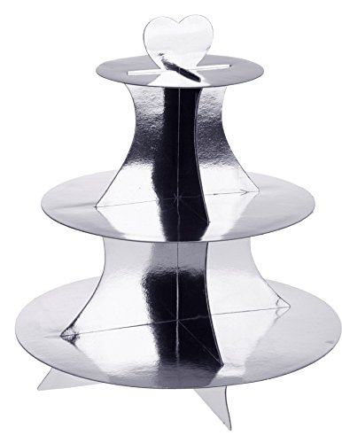 DekoStore.eu 3 Stöckige Etagere - Silber - Gebäckständer Cupcake Ständer Muffin von DekoStore.eu