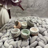 Teelichthalter Strickoptik | Kerzenhalter Minimalistisch von DekoStuebchenShop