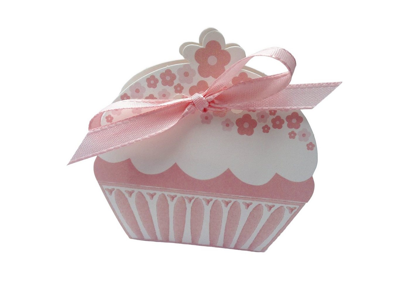 DekoTown Papierdekoration Bastelset Cupcakes Gastgeschenke Rosa 8cm, 10 St. von DekoTown