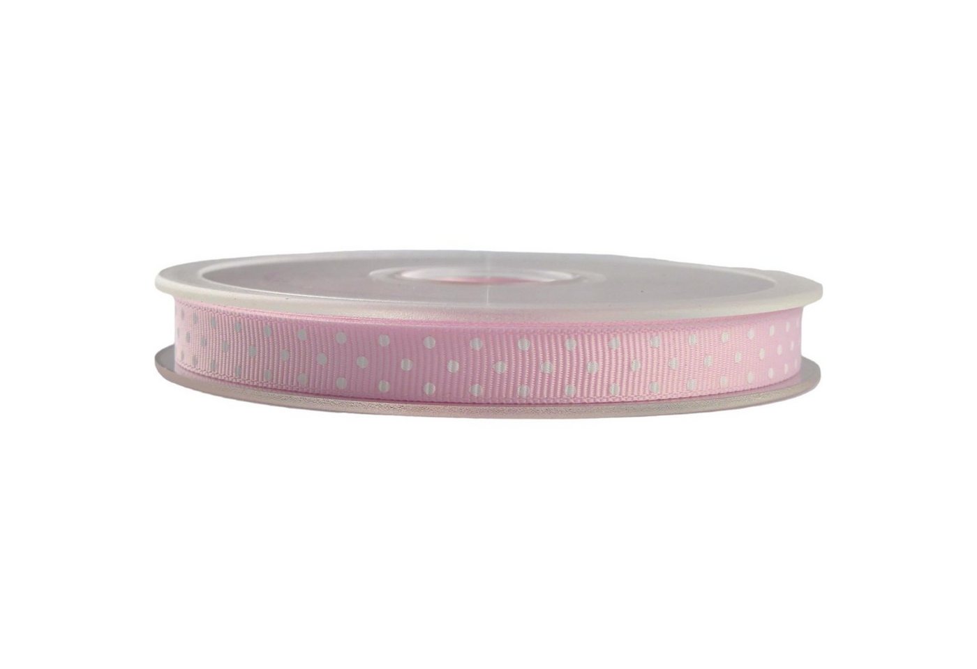 DekoTown Satinband Satinband geriffelt mit Dots Taufe Geburt in Rosa oder Hellblau 10mm x 20m von DekoTown