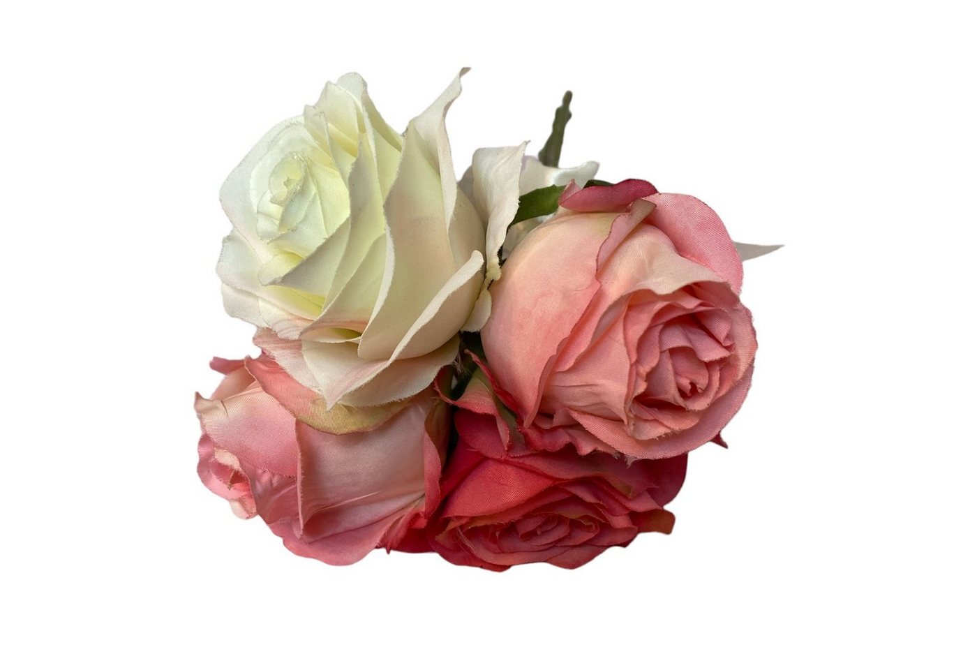 Kunstblume Blumenstrauß Rosen Blumen Rosenstrauß 25cm, DekoTown von DekoTown