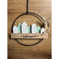 Häuserkranz Personalisiert Ring Mit Häusern Loop Häuser Geschenk Frühling Dekohäuser Minihäuser Mitbringsel von DekoTraum44