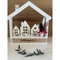 Häuserrahmen Personalisiert Haus Deko Geschenk Einzug Umzug Häuser Mit Einleger Verschiedene Varianten Schmetterling Home von DekoTraum44