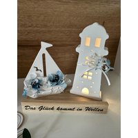 Maritime Deko Leuchtturm Schiff Handgemacht Geschenk Küstenkind Beleuchtet von DekoTraum44