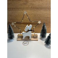 Weihnachtsdeko Elch Im Stern Rentier Geschenk Tischdeko von DekoTraum44