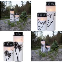 Led Grableuchte Mit Motiv & Timer Grablaterne Grablampe Kerze Für Grab Batterie von DekoWeltenDE