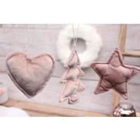 3Er Set Samt-Hänger Weihnachtsbaumschmuck Deko-Hänger von DekoWerkstatt