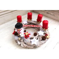 Adventskranz Schneemann Winterlandschaft Adventskranz Schneemann Winterlandschaft von DekoWerkstatt