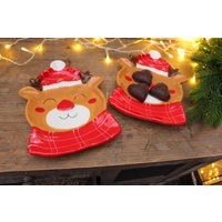 Plätzchen-Teller Elchkopf Tischdeko Servierschale Plätzchen-Teller Elchkopf Tischdeko Servierschale von DekoWerkstatt