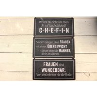 Witziges Sprücheschild "Frauen" Metallschild Geschenk von DekoWerkstatt