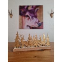 Adventsgesteck Mit Teelichthalter Winterwald Design Aus Holz Metall in Gold Glas Kerzenhalter Advent Weihnachten Tischdeko Adventsgesteck Mit Teelichthalter Winterwald Design Aus Holz Metall in Gold Glas Kerzenhalter Advent Weihnachten Tischdeko von DekoWohlfuehlen