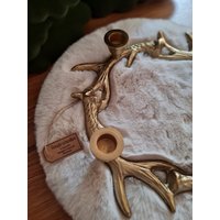 Kranz Kerzenhalter Adventskranz Geweihkranz Geweih Gold Groß Wohlfühlen von DekoWohlfuehlen