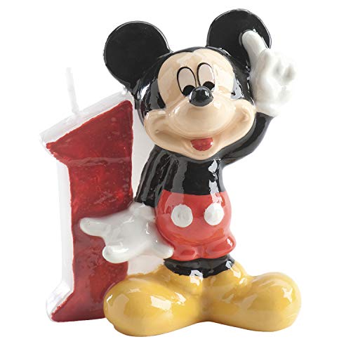 Dekoback Mickey Maus Geburtstagsdeko Kerzen für Kindertorten | Mickey Maus Geburtstagskerze 1-Zahlenkerze 1-6,5 cm, Mehrfarbig von dekora