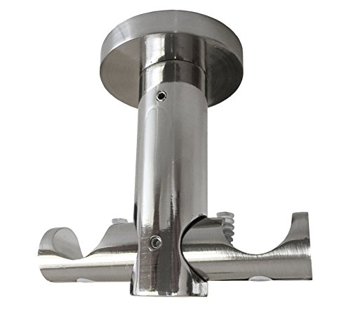 Träger Deckenmontage Deckenträger Dachschräge 2 läufig, Edelstahl-Optik, für 20 mm Rundrohre von Dekobase