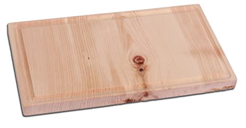 Dekobox Jausenbrett Schneidebrett Frühstücksbrett aus Zirbenholz - 25x14x2cm - Made in Tirol (mit Saftrille) von ODIPPO