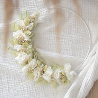Floralhoop Flowerhoop Blumenring Aus Trockenblumen Mint Weiß von DekobyIP