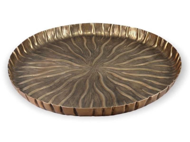 Dekocandle Dekotablett Servierplatte antikgold Ø 57 x 4 cm von Dekocandle