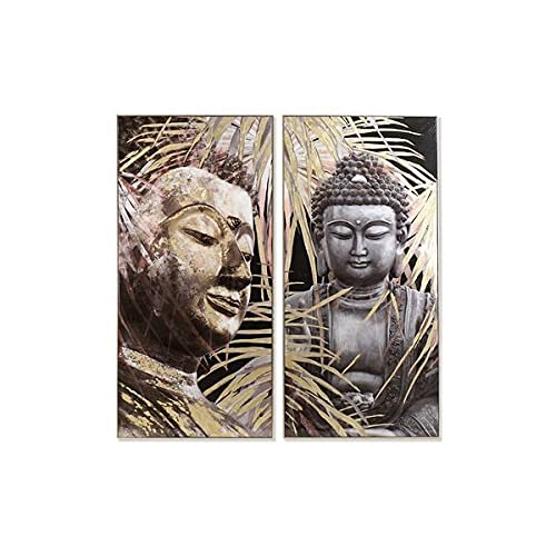 Dekodonia S3007232 Bild Buddha Leinwand, schwarz, 70 x 5 x 150 cm, 2 Stück von Dekodonia