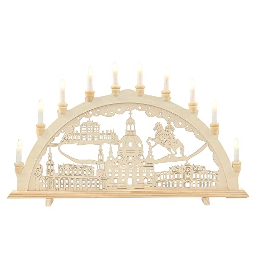 5210039-10 10-flammiger Schwibbogen, Motiv: Dresden, L/B/H ca. 71 x 4 x 40 cm. 5210039-10 10-flammiger Schwibbogen, Motiv: Dresden, L/B/H ca. 71 x 4 x 40 cm. von Dekohelden24