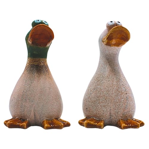 2er Set Dekofiguren Ente, Deko-Enten, Entenfiguren, Gartenfigur Ente, Teichfigur Ente als Kantensitzer aus Steingut in einem Braunton als 2er Set, Größe Einer Gartenfigur L/B/H 9 x 10 x 15 cm. 2er Set Dekofiguren Ente, Deko-Enten, Entenfiguren, Gartenfigur Ente, Teichfigur Ente als Kantensitzer aus Steingut in einem Braunton als 2er Set, Größe Einer Gartenfigur L/B/H 9 x 10 x 15 cm. von Dekohelden24