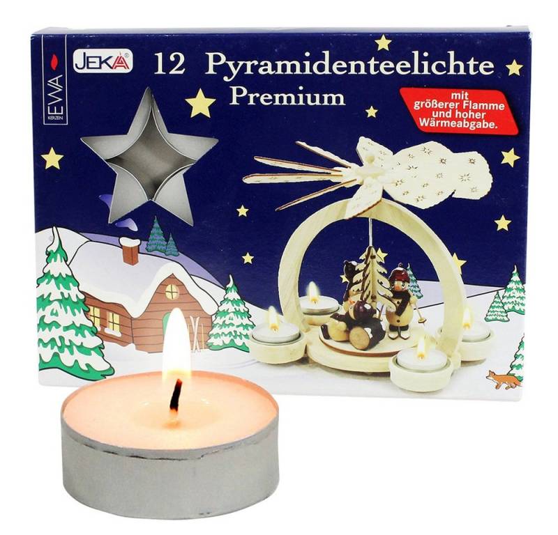 Dekohelden24 Adventskerze 12er Set Pyramiden-Teelichte speziell für Teelichtpyramiden entwickelt, mit Blechtülle speziell für Teelichtpyramiden von Dekohelden24