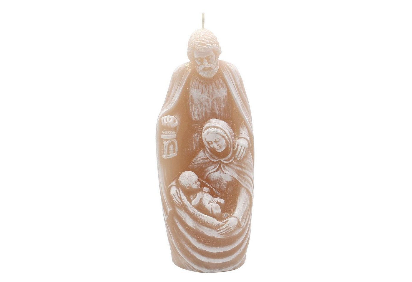 Dekohelden24 Adventskerze Hochwertige Kerze als Heilige Familie in 4 verschieden Farben (1 Stück, 1-tlg) von Dekohelden24