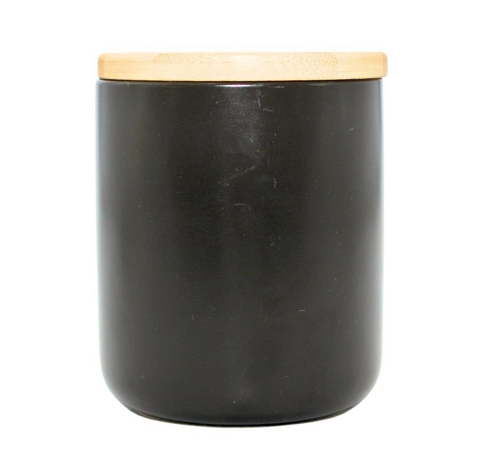 Dekohelden24 Aufbewahrungsdose Vorratsdose / Utensiliendose/ Dose aus Keramik mit Bambusdeckel, versc (1 St) von Dekohelden24