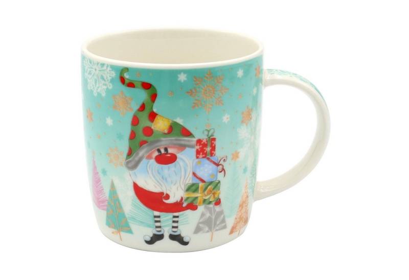 Dekohelden24 Becher Porzellan Weihnachts-Tassen - Wichtel - als 2er Set, Porzellan von Dekohelden24