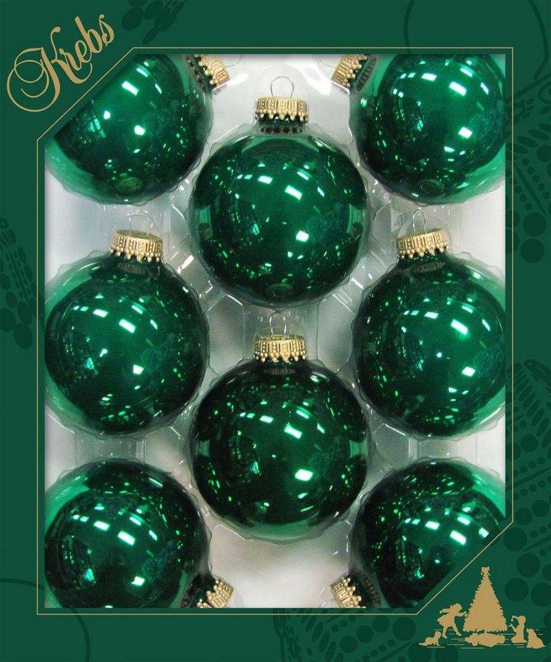 Dekohelden24 Christbaumschmuck Dekohelden24 Lauschaer Christbaumschmuck - 8er Set Kugeln uni glänzend von Dekohelden24