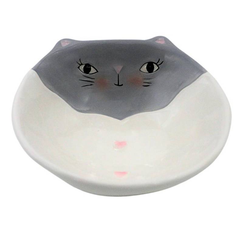 Dekohelden24 Dekoschale Keramik Schale - Teller - Platte, als Katze in weiß - grau, Maße ca. 12 x 11,5 x 4 cm. Dekohelden24 Dekoschale Keramik Schale - Teller - Platte, als Katze in weiß - grau, Maße ca. 12 x 11,5 x 4 cm. von Dekohelden24