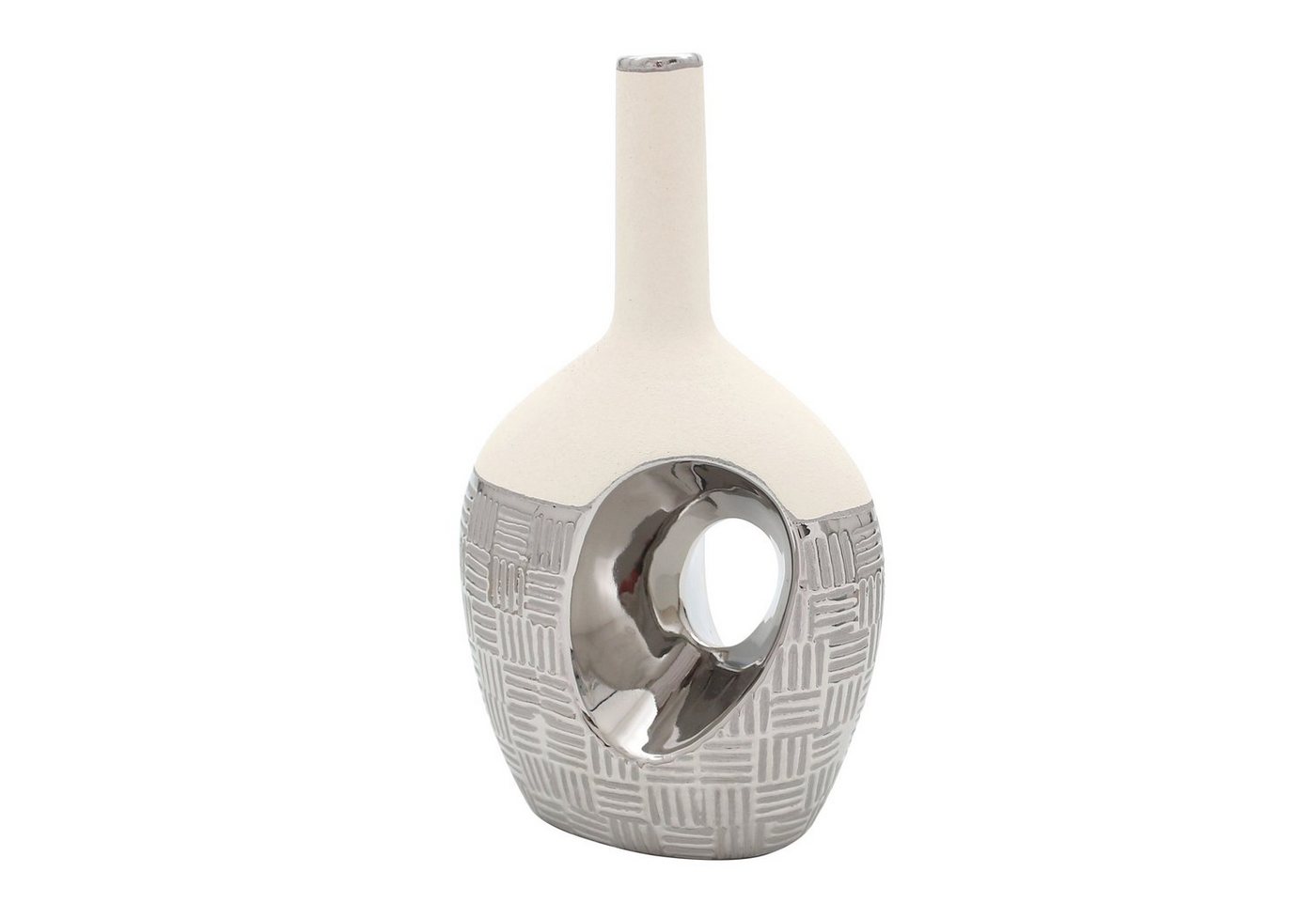 Dekohelden24 Dekovase Edle Designer Keramik Vase oval (1 Vase, 1 St) von Dekohelden24