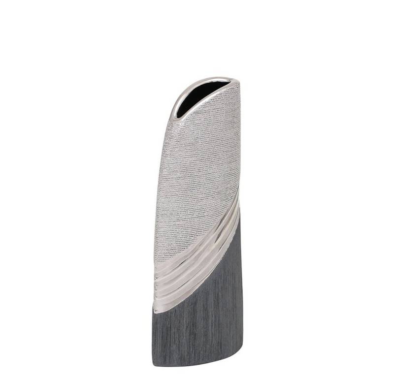Dekohelden24 Dekovase Edle moderne Deko Designer Keramik Vase in silber- (1 St) von Dekohelden24