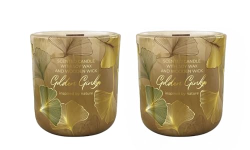 Dekohelden24 Duftkerze - Windlicht - Kerze im Glas - als 2er Set - Duftrichtung Citrus Balsamico und weiße Blumen mit Holzdocht, L/B/H 8 x 8 x 8 cm, 150g je Kerze Dekohelden24 Duftkerze - Windlicht - Kerze im Glas - als 2er Set - Duftrichtung Citrus Balsamico und weiße Blumen mit Holzdocht, L/B/H 8 x 8 x 8 cm, 150g je Kerze von Dekohelden24