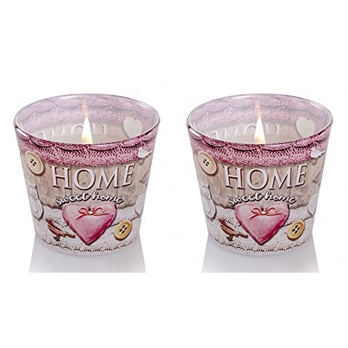 Dekohelden24 Duftkerze -Windlicht - Kerze im Glas als 2er Set Duftrichtung Joyful Moments und Nice and Cosy, L/B/H 8 x cm, 115g je Kerze, UF-Home-Sweet-Home-2er, Altrosa Dekohelden24 Duftkerze -Windlicht - Kerze im Glas als 2er Set Duftrichtung Joyful Moments und Nice and Cosy, L/B/H 8 x cm, 115g je Kerze, UF-Home-Sweet-Home-2er, Altrosa von Dekohelden24